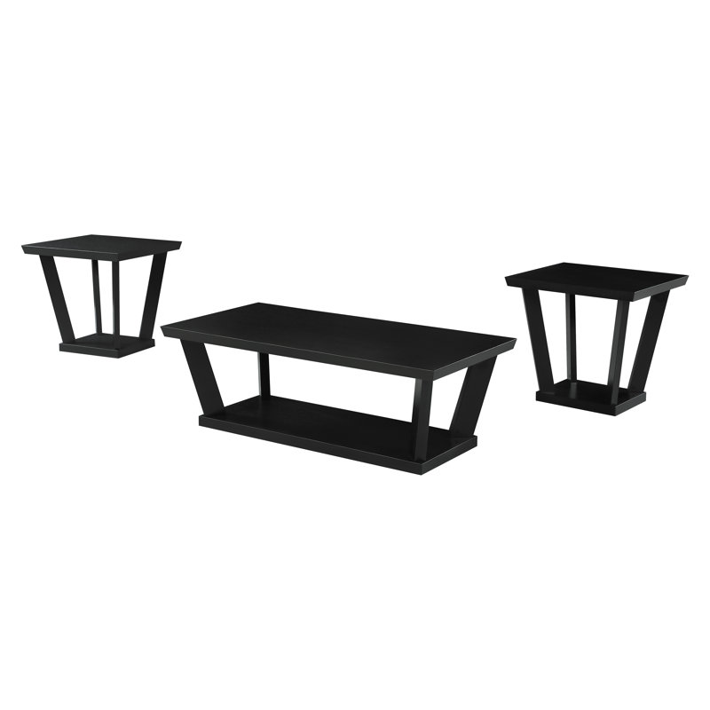 Latitude Run® 3 Piece Living Room Table Set in Black Wayfair